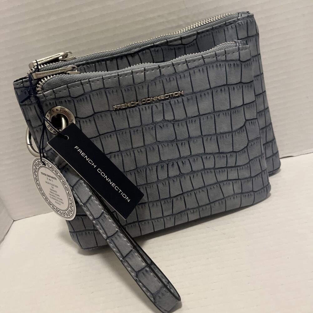 NWT FRENCH CONNECTION Denim Blue  Set of 2 Croco Slim MSRP $48